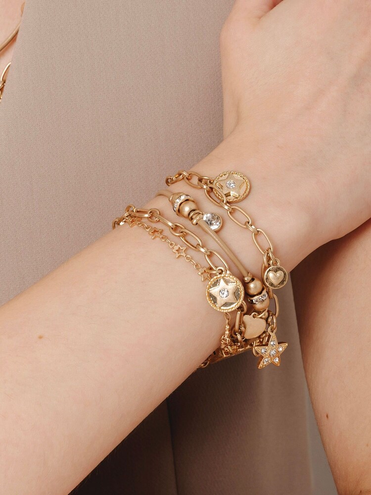 Bibi Bijoux Gold Tone Stellar Harmony Layered Cuff Bracelet - Image 1 of 3