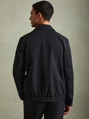 Reiss Navy Cologne Elasticated Hem Harrington Jacket - Image 4 of 5