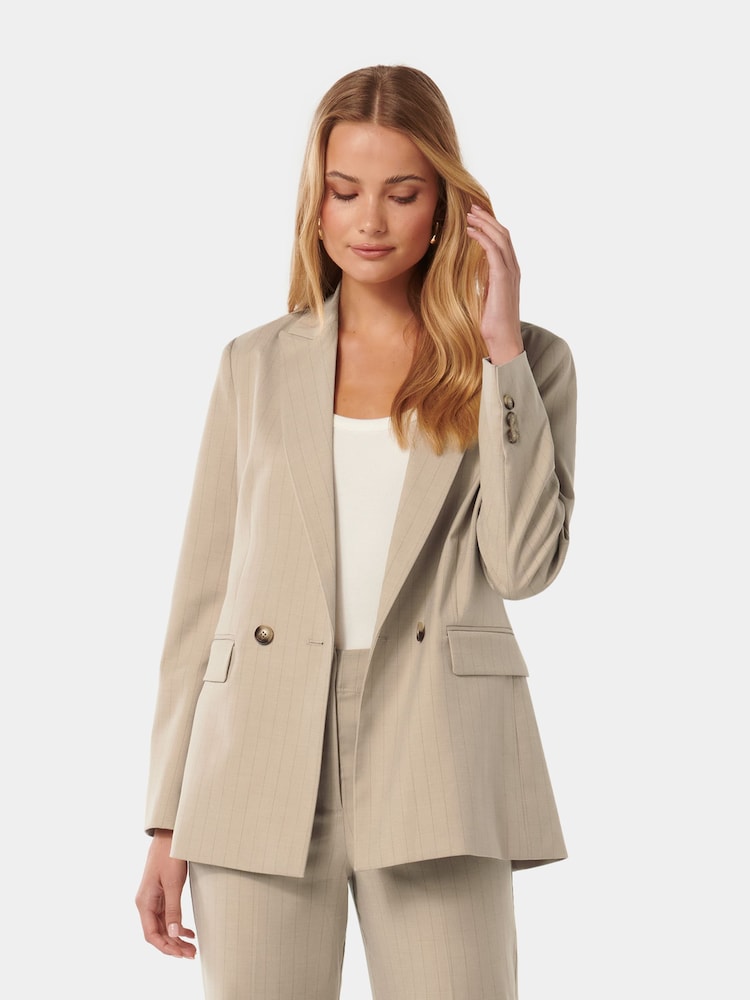 Forever New Cream Charli Double Breasted Blazer - Image 1 of 5