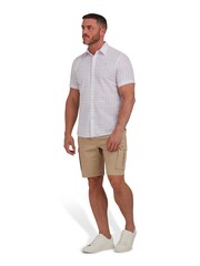 Raging Bull Pink Short Sleeve Plaid Check Linen Look Shirt - Image 2 of 9