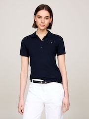 Tommy Hilfiger Blue Slim 1985 Pique Polo Shirt - Image 1 of 8