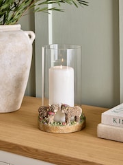 Natural Hamish The Highland Cow Floral Hurricane Candle Holder - Image 1 of 5