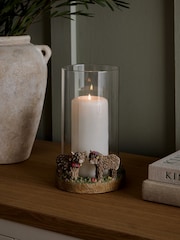 Natural Hamish The Highland Cow Floral Hurricane Candle Holder - Image 2 of 5