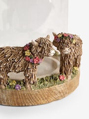 Natural Hamish The Highland Cow Floral Hurricane Candle Holder - Image 5 of 5
