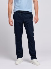 أزرق - بنطلون مزيج كتان برباط شد رجالي من U.s. Polo Assn - Image 1 of 6
