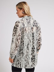 Yours Curve Cream LONDON Zebra Print Shirt - Image 4 of 5