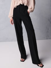Black Twill Straight Trousers - Image 2 of 7