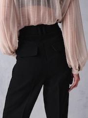 Black Twill Straight Trousers - Image 5 of 7