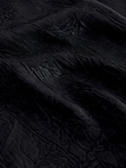 Black Satin Crinkle Textured T-Shirt - Image 7 of 7