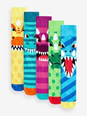 Bright Dinosaur Fun Pattern Socks 5 Pack - Image 1 of 8