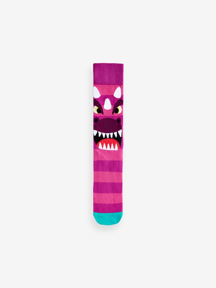Motif dinosaure coloré - Paquet de chaussettes à motifs amusants 5 - Image 4 of 8