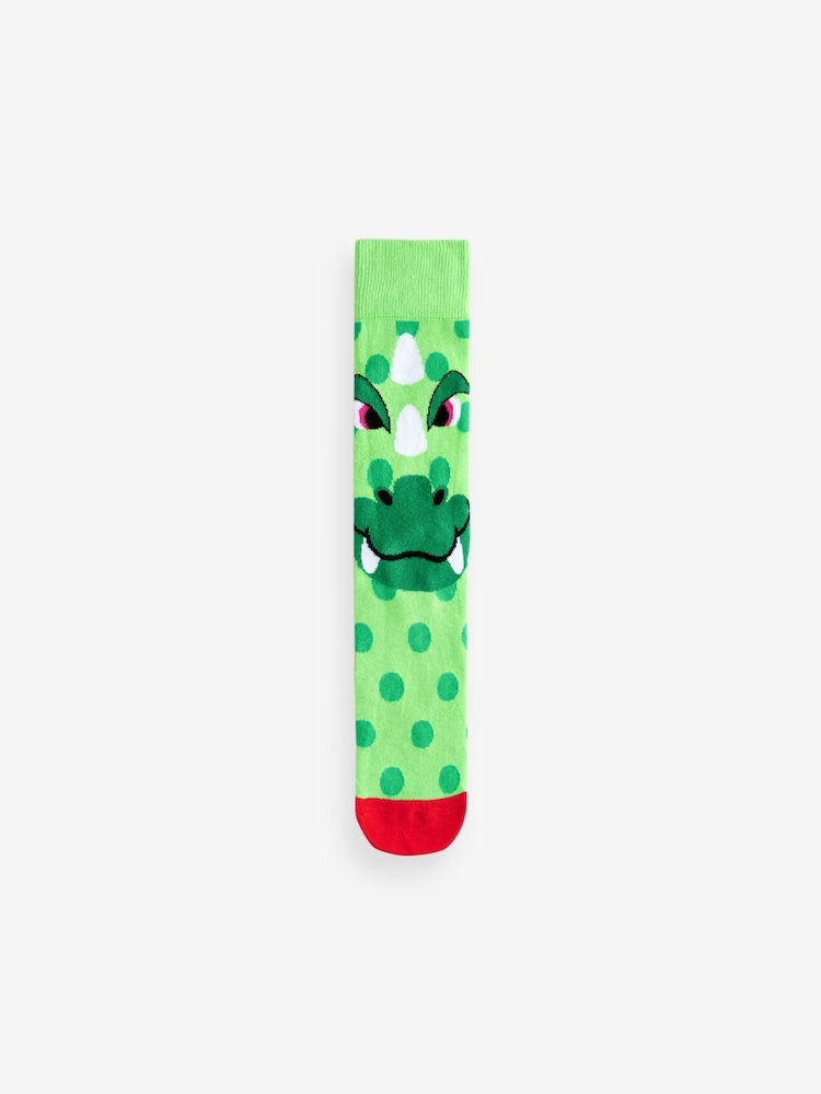 Motif dinosaure coloré - Paquet de chaussettes à motifs amusants 5 - Image 5 of 8