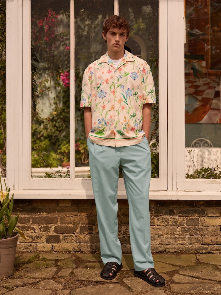 Ecru White EDIT Short Sleeve Floral Printed Shirt - Image 2 of 8