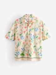 Ecru White EDIT Short Sleeve Floral Printed Shirt - Image 6 of 8