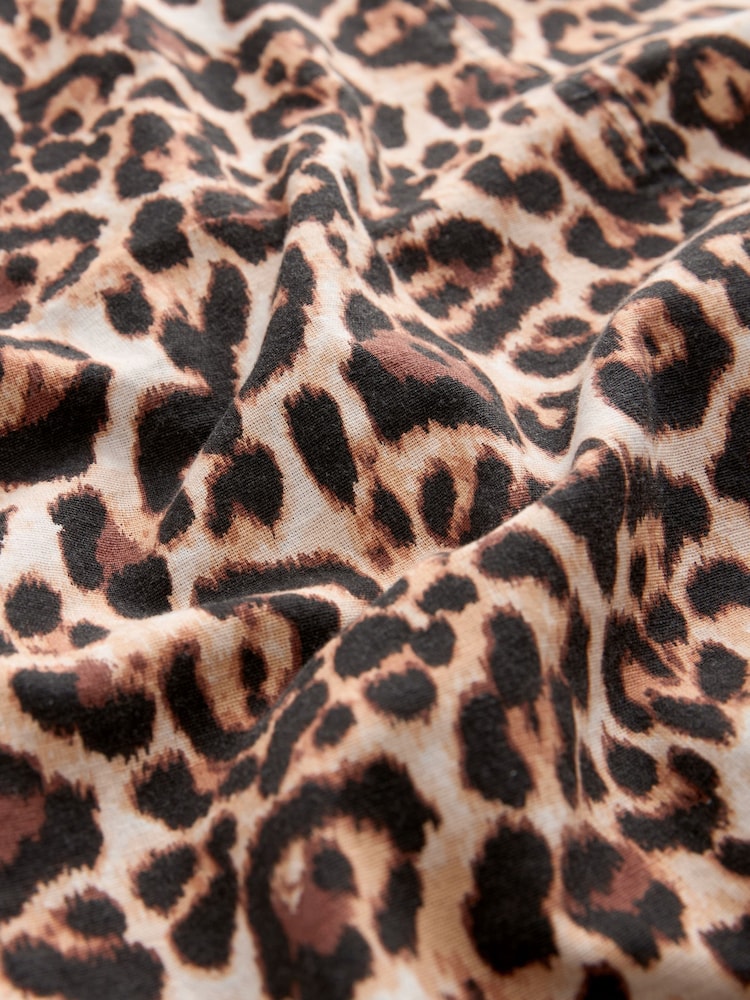 Animal Print Mini Summer Shift Dress With Linen - Image 6 of 6