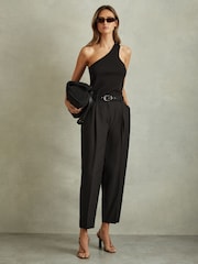 Negro - Pantalones con diseño cónico con cinturón Freja de Reiss - Imagen 1 de 6