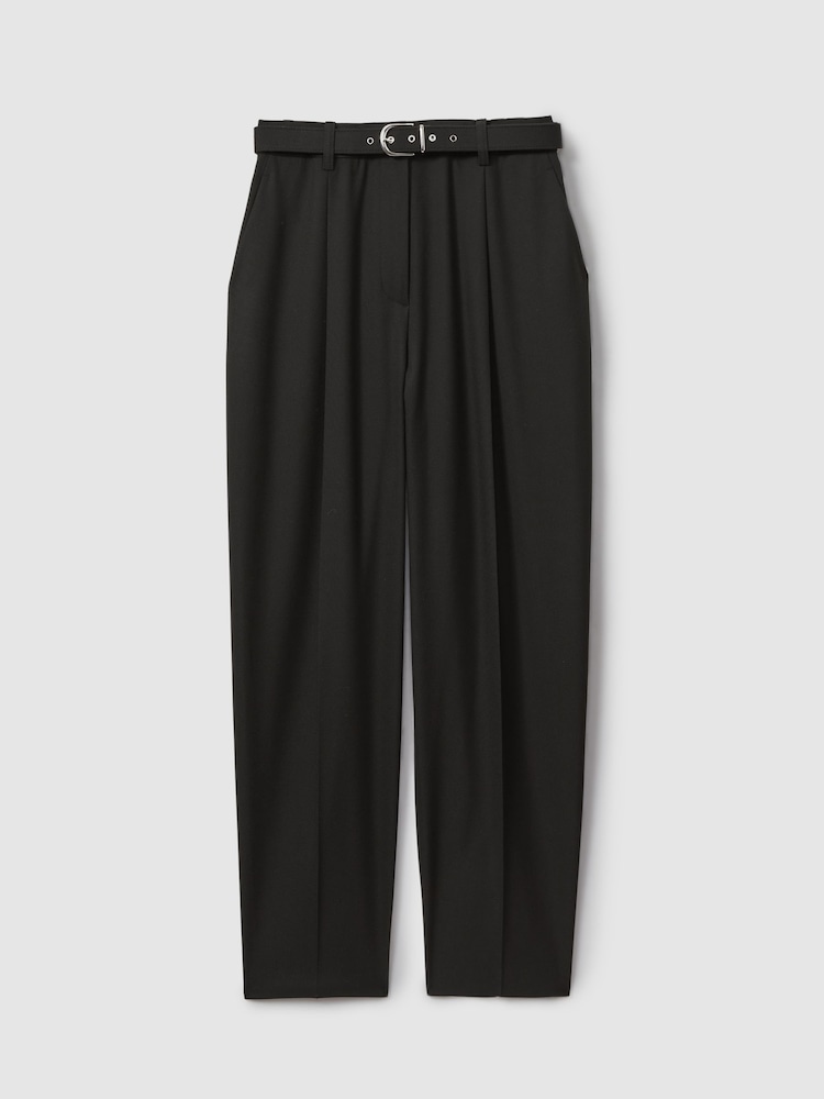 Negro - Pantalones con diseño cónico con cinturón Freja de Reiss - Imagen 2 de 6