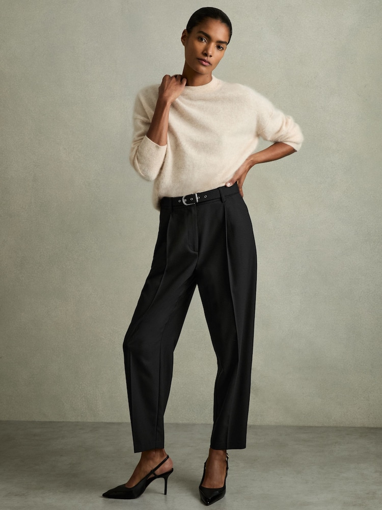 Zwart - Reiss - Freja - Toelopende broek met riem - Image 3 of 6