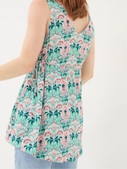 FatFace Charlie Green Mirrored Paisley Cami - Image 4 of 5