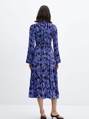 Mango Blue Belt Shirt Dress - Image 2 of 6
