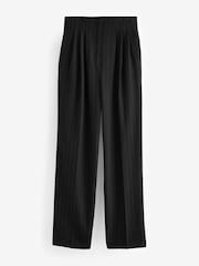 Black Pinstripe Straight Trousers - Image 6 of 7