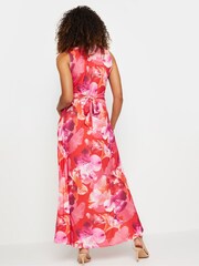 M&Co Orange Tropical Print Knot Front Maxi Dress - Image 3 of 6