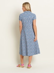 Brakeburn Blue 100% Cotton Brushed Camo Shirt Dress - Image 2 of 5