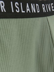 River Island Green Girls 100% Cotton Waistband Leggings 2 Pack - Image 3 of 3