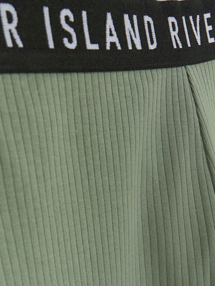 River Island Green Girls 100% Cotton Waistband Leggings 2 Pack - Image 3 of 3 River Island Green Girls 100% Cotton Waistband Leggings 2 Pack - Image 3 of 3