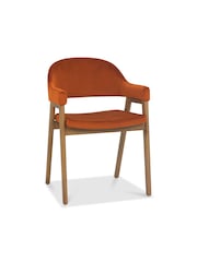 Bentley Designs Rustic Oak Rust Camden Rustic Oak Upholstered Arm Chairs Set of 2 - Image 2 of 5