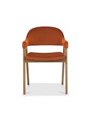 Bentley Designs Rustic Oak Rust Camden Rustic Oak Upholstered Arm Chairs Set of 2 - Image 3 of 5