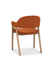 Bentley Designs Rustic Oak Rust Camden Rustic Oak Upholstered Arm Chairs Set of 2 - Image 4 of 5