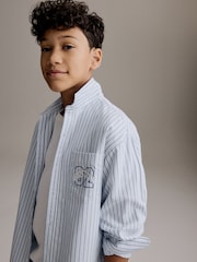 Blue Boston 100% Cotton Long Sleeve Stripe Shirt (3-16yrs) - Image 4 of 8