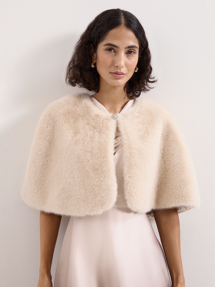 Phase Eight Natural Faux Fur Stole Scarve - Image 1 of 6