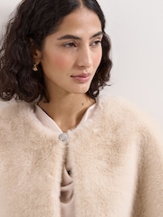 Phase Eight Natural Faux Fur Stole Scarve - Image 4 of 6