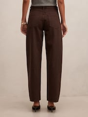 Forever New Brown Emma Mid Rise Barrel Jeans - Image 2 of 5