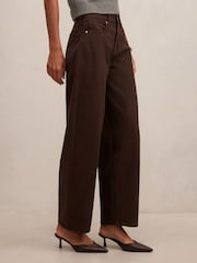 Forever New Brown Emma Mid Rise Barrel Jeans - Image 4 of 5
