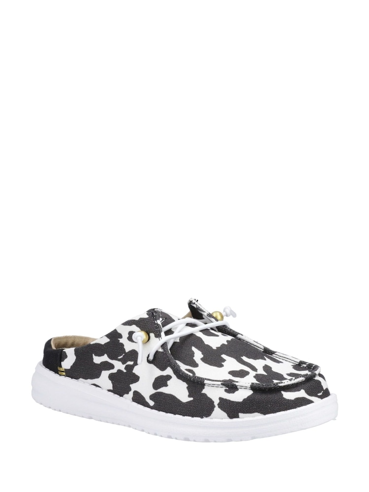 HEYDUDE Wendy Slip Classic Black/White Mules - Image 1 of 4