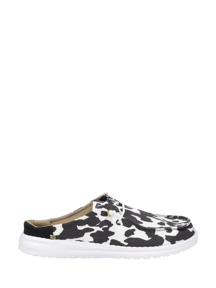HEYDUDE Wendy Slip Classic Black/White Mules - Image 2 of 4