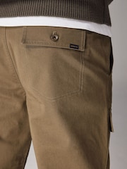 Tan Brown Regular Fit 100% Cotton Utility Pocket Cargo Trousers - Image 5 of 11