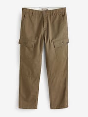 Tan Brown Regular Fit 100% Cotton Utility Pocket Cargo Trousers - Image 7 of 11