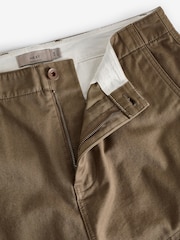 Tan Brown Regular Fit 100% Cotton Utility Pocket Cargo Trousers - Image 8 of 11
