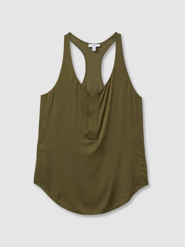 Reiss Khaki Frankie Scoop Neck Vest - Image 2 of 5