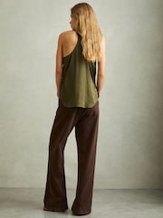 Reiss Khaki Frankie Scoop Neck Vest - Image 4 of 5