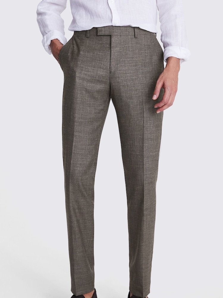 MOSS Brown Tailored Fit Italian Brown	 Trousers - Image 1 of 3