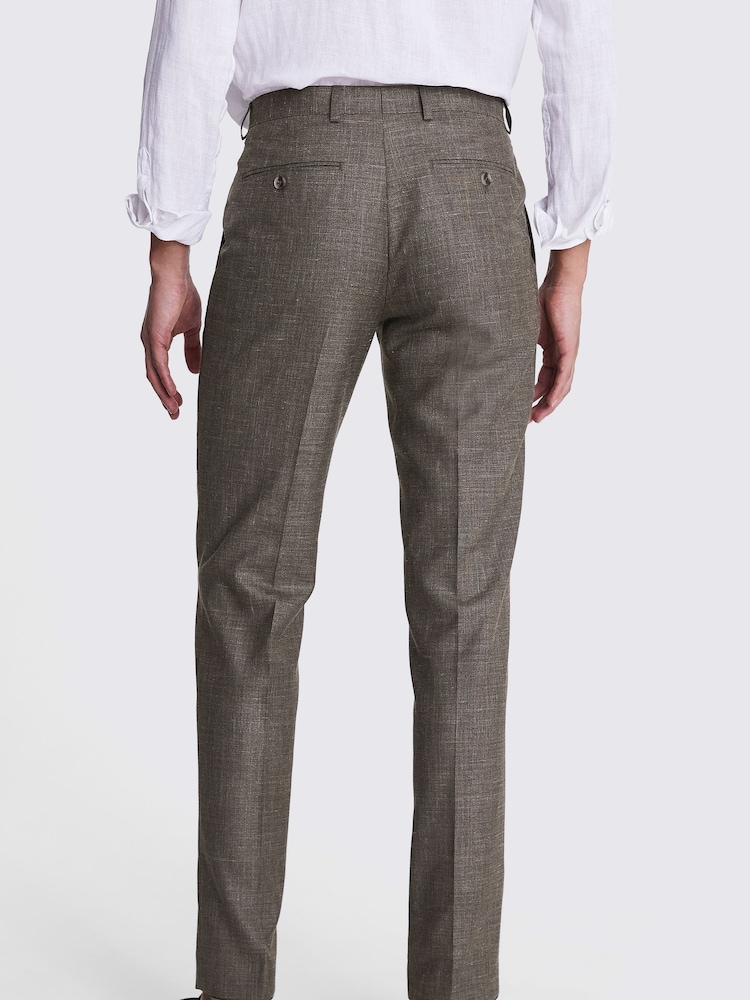 MOSS Brown Tailored Fit Italian Brown	 Trousers - Image 2 of 3