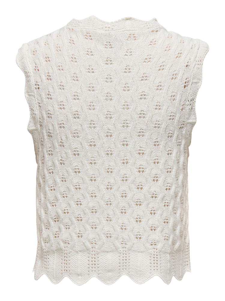 ONLY White Crochet Vest - Image 8 of 8