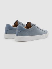 Reiss Sky Blue Finley Nubuck Nubuck Leather Low Top Trainers - Image 3 of 5