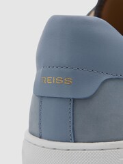 Reiss Sky Blue Finley Nubuck Nubuck Leather Low Top Trainers - Image 4 of 5