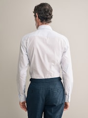 White Stripe Slim Fit Signature 100% Cotton Canclini Shirt - Image 3 of 8